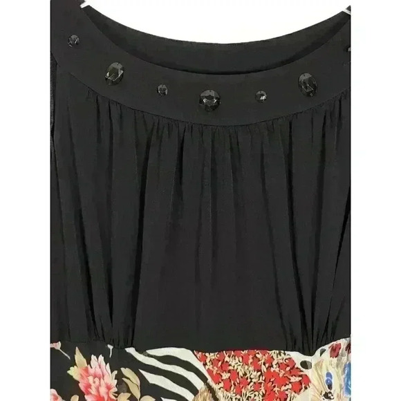 LE BOS Women's Black Animal/Floral Print Maxi Dress SIZE-20W - Picture 5 of 7